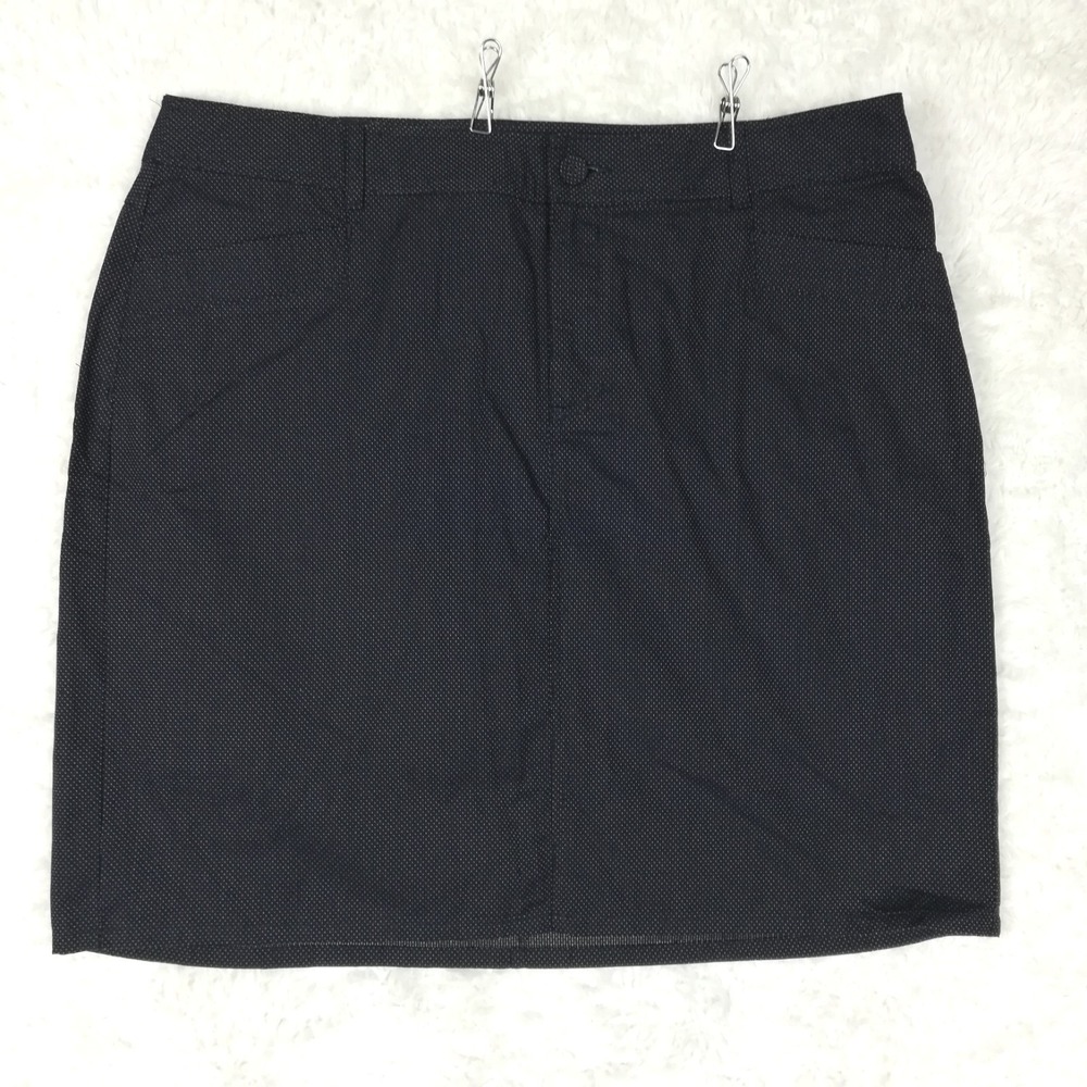 CJ Banks Womens Skirt Mini Skort Micro Print Navy Blue Straight Plus 18W